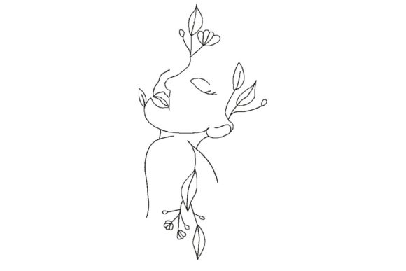 Beautiful Woman Flower: The Artistic Embroidery Design for Modern Home and Fashion