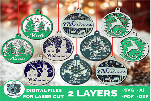 Christmas Ornaments Bundle for Glowforge