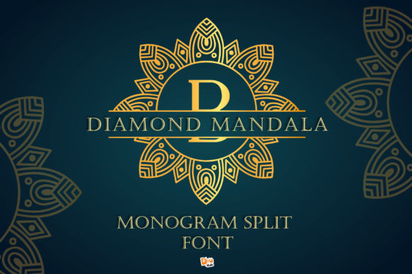Diamond Mandala Monogram: Elegant Decorative Font