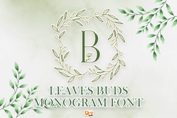Leave Buds Monogram: The Dainty Font for Romantic Designs