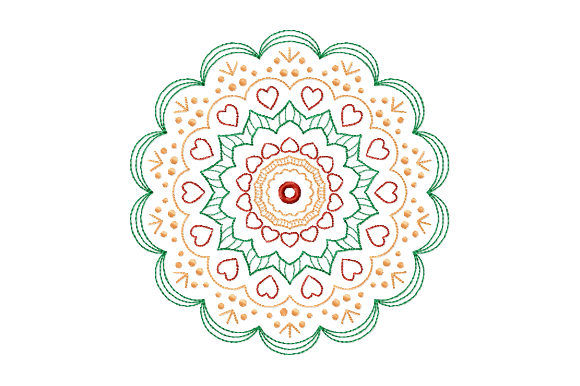 Mandala with Hearts: A Creative Embroidery Journey