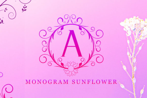 Monogram Sunflower: Elevating Personal Branding and Creative Projects with Delicate Typography