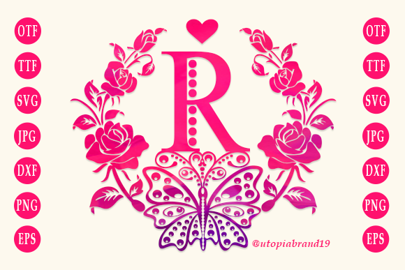Rose Butterfly Monogram: A Charming Font for Elegant Designs