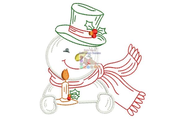 Snowman with Candle: The Ultimate Embroidery Design for Festive Home Decor