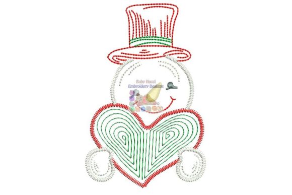 Snowman with Heart: The Ultimate Embroidery Design for Cozy Winter Crafts