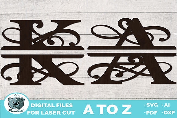 Split Letter Monograms for CNC Projects