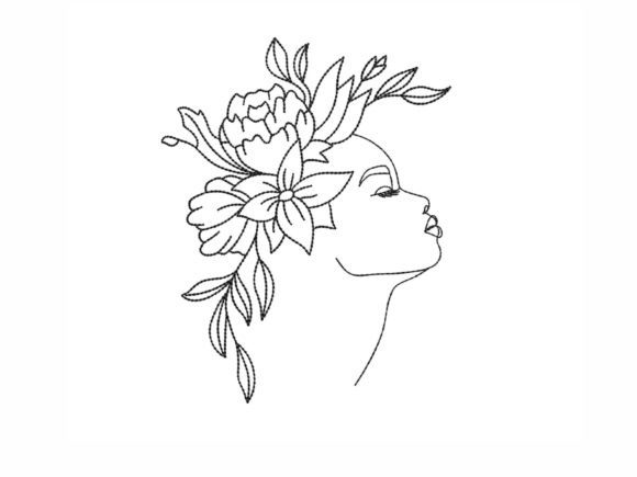 Woman Embroidery Design for Delicate Home Decor